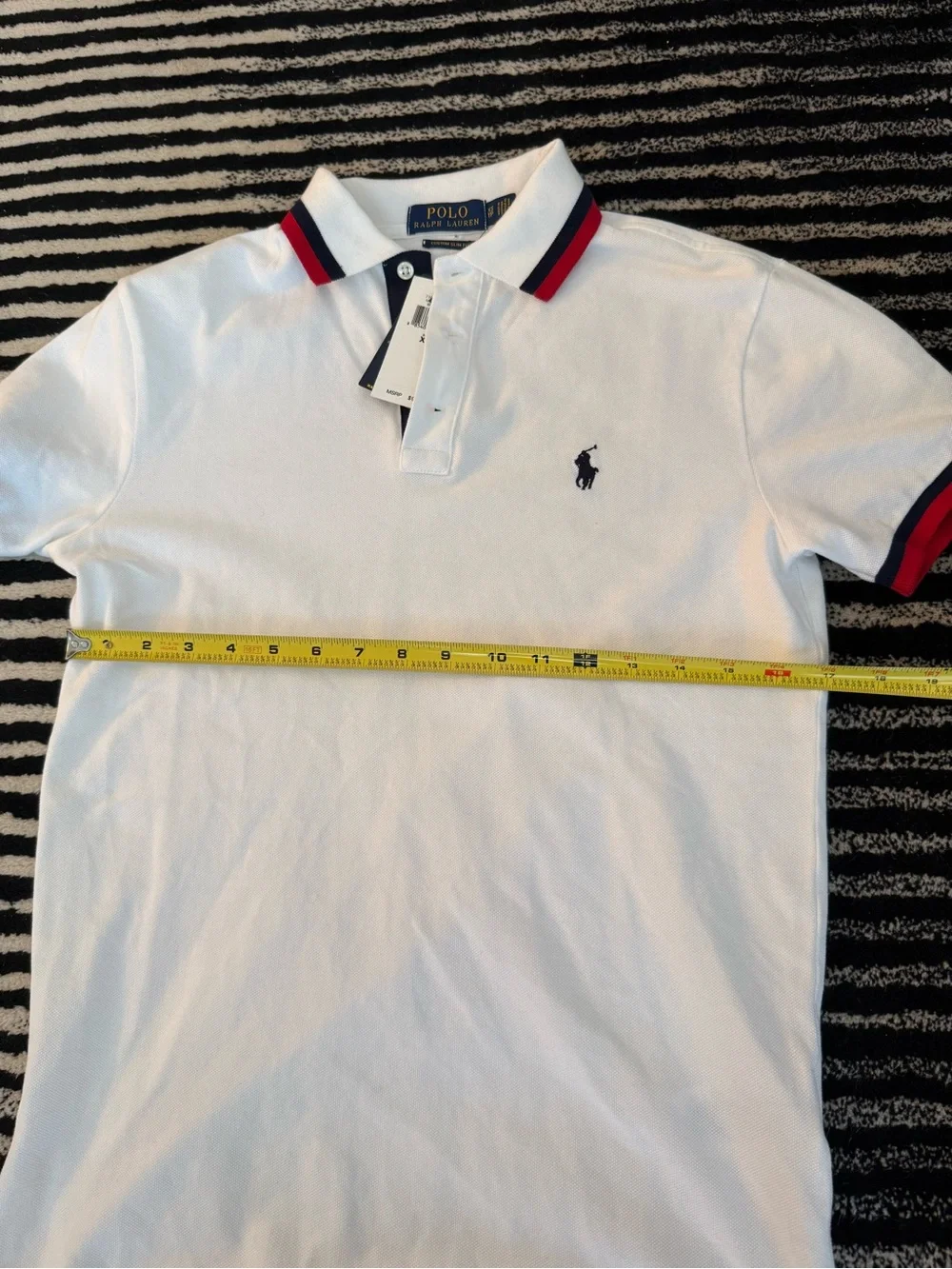 Ralph Lauren White Polo with Navy & Red Trim